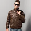 Herrpigskinn Motorcykel Real Leather Jacket Padding Cott Winter M Coat Manlig äkta skinnjacka 65bi#