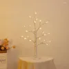 Strängar White Birch Tree Landscape Light Layout Decoration Simulation Lysande dekorativa lampor