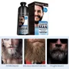 Shampoo de coloração de cabelo para barba para homens, shampoo de tintura de barba permanente natural, colore o cabelo em minutos, de longa duração, 200ml, preto