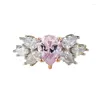 Anneaux de cluster S925 Bague en argent en forme de poire goutte d'eau 6 8mm diamant rose fleur de luxe