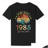 여성 티셔츠 여자 039S Tshirt Vintage 1985 Limited Edition Retro Funny 36 번째 생일 O 목 셔츠 패션 프린트 캐주얼 짧은 슬리브 otijb