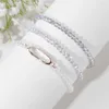 Charm Bracelets 3Pcs/Set 4mm Faceted Beaded Crystals Rectangle Bracelet For Women Men Reiki Healing Bangle Jewelry