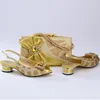 Dress Shoes 2024 Italian Design Nigerian Fashion Party Green Color Ladies And Bag Set With Rhinestone Metal Decoration