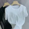 T-shirt da donna di ultimo design 100% cotone con stampa strass Taglie forti personalizzate da donna