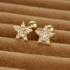 Stud Earrings 2pcs Stainless Steel Star Heart Zircon For Women Small Tragus Cartilage Unisex Earring Piercing Jewelry