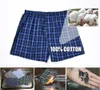 4 PcsLot hommes Plaid caleçons boxeurs 100% coton Shorts sous-vêtements mâle de haute qualité lâche confortable sommeil bas culotte 240320