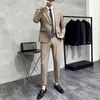 Nouveau produit Blazer + Pantalon pour hommes Fi Busin Version coréenne de Casual Slim Gentleman Haut de gamme Hébergement de mariage Ensemble 2 pièces c0G7 #