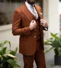 Brown Fi ternos masculinos formais para festa de casamento Custom Made Blazer Define noivo 3 peças jaqueta + calças + colete traje Homme G2gr #