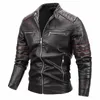 mens PU Leather Jacket New 2023 Winter Warm Casual Motorcycle Biker Leather Coats Windbreaker Men Leather Jackets Slim Clothing Y852#