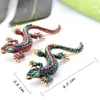 Broches elegantes engraçados lagarto strass broche pin mulheres geckos festa dorcus e roupas jóias vintage metal