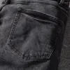 Jeans masculinos rua moda homens retro preto cinza estiramento magro ajuste marca homme gradação designer hip hop denim lápis calças