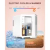 Skincare with Dimmable LED Light Mirror, 4-liter Makeup Mini Refrigerator, Suitable Bedrooms, Cars, Offices, Dormitories, Cooler Heater, Portable Small