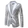 men's Shiny Suit Sequin Blazers Fi Tuxedo Party Prom One Butt Suit Jacket Lapel Casual Coats Harajuku Men's Suit Jacket r55Q#