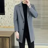 Högkvalitativ FI Handsome Men's Cmere Coat2023New Young och medelålders Busin Leisure Autumn och Winter Thick Coat Top V9A1#