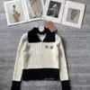 Style Spring Designer i jesienna patchwork z zamkiem błyskawicznym sweter Knigan Krótki Slim Fit Top dla kobiet
