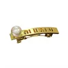 Классический Miu Letter Pearl Metal Hair Clip Новый дизайнерский дизайн ювелирных изделий для женщин высококачественные ювелирные аксессуары