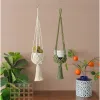 Korgar olika färger makrame växthängare vertikal planterträdgårdsdekor gåva för växtälskare extra lång hängare hängande potthållare