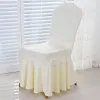 Housse de chaise blanche en spandex pour banquet de mariage LL