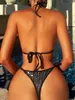 Kadın Mayo Seksi Thong Tiny Mini Bikinis Boş Çıkış Pullar Kadın Mayo Push Up Kadınlar İki Parçalı Bikini Set Yastıklı Mayo Takım