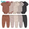 Kiddiezoom 10 Pcslot Four Seasons Fashion Unisex Bayboy Girl Clothing Set Soft Bornsuitspants Infant Outfit Gift240314