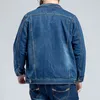 jacket Men Large Size 6XL 7XL 8XL Men's Blue Denim Jacket Spring Loose Large Lapel Casual Jacket Fits 135kg Men's Wear f2T0#