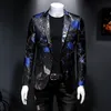 Vintage luksusowe Jacquard Blazers Men Flower Slim Fit Blazer Jacket Hommes Wedding Club Party Sukienki Kostiumów 240306