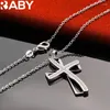 Hängen 925 Sterling Silver Cross Zircon Pendant Necklace For Women Man 18-30 Inches Chain Fashion Jewelry Trend Charm Accessories