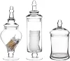 Банки Прозрачные стеклянные аптекарские банки с крышкой Декоративная ваза на ножке Контейнеры для конфет Буфеты Бутылки для хранения