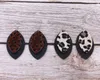 Orecchini pendenti ZWPON in pelle con stampa leopardata a strati per le donne Moda ghepardo ovale all'ingrosso di gioielli