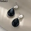 Dangle Earrings Modern Jewelry Vintage Temperament Black Teardrop Earring For Women Girl Party Gifts Simply Design