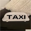 Motorstickers Taxi Cab Top Roof Sign USB Oplaadbare batterij met magnetische voet Waterdichte indicatorlamp Voorruit Wit Nieuw Otw87