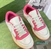 2024 Casual Shoes Leather Sneaker Shoe With Strawberry Wave Mouth Tiger Web Print Vintage Trainer Man Woman