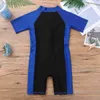 One-Pieces Kids Boys Girls One-piece Suits Rash Guards for Surfing Short Sleeves Zippered Shorty Wetsuits Swimsuit Swimwear Bathing Suits 24327