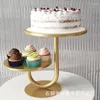 Storage Bottles Two-tier Ornament Gold Wedding Dessert Table Ornaments Props Cake Plate Iron Snack Rack Birthday Party Supplies