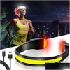 Headlamps Super Bright Cob Led Rechargeable Headlamp With Warning Taillight For Cam Climbing Hiking Fishing Night Reading Running Dr Dhrwj