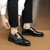 Casual Shoes Man British Classic Pointed Dress Mens Leather Black Wedding Oxford Formal Fashion Big Size 38-48