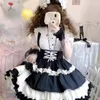 Skirts 2024 Cute Mini JSK Low Waist Lacing Up Sweet Lolia Suspender Skirt Doll Collar Puff Sleeves White Shirt Girls Y2k Summer Set