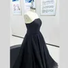 Party Dresses A-Line Black Luxury aftonklänning Stropplös ärmlös draperad klänning formellt tillfälle eleganta kvinnor bröllop brud