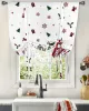 Curtains Christmas Dwarf Snowflake Gift Tree Bow Tie Curtains for Living Room Bedroom Modern Tie Up Window Curtain Kitchen Short Drapes