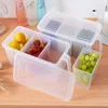 Jewelry Pouches 2 Pcs Plastic Storage Container Square Handle Food Box With Lid Suitable For Refrigerator Cabinet Table Top