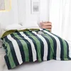 Filtar lyxiga dekorativa soffa filt varm randig sherpa täcker dubbla lager vintage rese camping tupplur