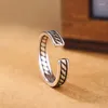 Кольца кластера YIZIZAI, тибетское серебро, винтажное для мужчин, регулируемое кольцо с отверстием для пальца, простой стиль, подарки дружбы