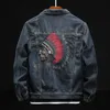 prowow Fi Streetwear Men Jacket Retro Blue Indian Chief Embroidery Denim Jackets Men Size M-6XL Hip Hop Punk Coats a17C#