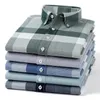Summer 100% bawełniane męskie Męki Oxford Business Business Casual Plaid Stripe Fit Mens Designer Plus Size Men Shirt S-5xl 240407