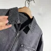 2023ss Pra Wed Zippered Denim Casual Coat Men and Women Clothes Cardigan Sweatshirt Streetwear Jacket Clothing High Street 496T#