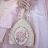 Bolsas de noche Bolsa de asa superior de lolita para mujer elegante suave bordado lápiz labial bolso damas hada encaje bolso floral perla