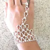 Link Bracelets Fashion Classic Crystal Hand Harness Dance Jewelry Rhinestone Bangle Bridal Bracelet Connected Finger Ring Chain