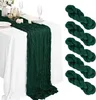 Wholesale 6pcs Gauze Table Runner Wedding Sage SemiSheer Vintage Cheesecloth Dining Party Christmas Banquets Arches Cake Decor 240325