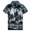 Camisas casuales para hombres Verano colorido árbol de coco 3dimpreso hawaiano hombres mujeres moda camisa social playa manga corta Aloha vocación