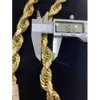 Light Jewelry Wholesale Hip Hop Real Gold Rope Chain Au750 18k Solid Gold Diamond Cut 5.5mm 6mm 12mm 16mm Chunky Rope Chain